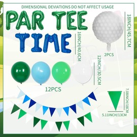 Let's Partee Time Golf Party Decorations Golf Balloons Banner Sport Themed Party Supplies Pink Balloons for Womens Birthday Baby Shower Bridal Shower Retirement Decorations