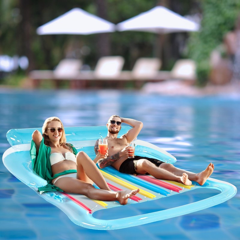 4E's Novelty 2 Person Inflatable Pool Lounger Float for Two