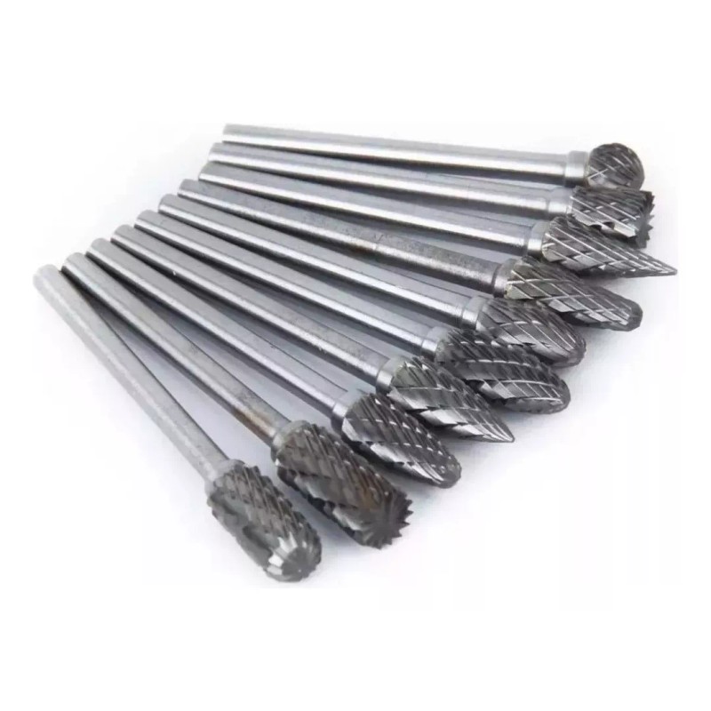 Veraly 10 Brocas Tungsteno Rebabas Rotativa Carburo 6mm