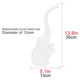 CAIRIAC Bathroom Toilet Brush Set Cute Modern White Ceramic Toilet Bowl Cleaning Brushes for Bathroom Decorative Toilet Scrubber Brush and Holder for Home RV Bathroom Cleaning Gift (Elephant)