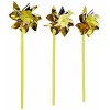 Funiverse Bulk Pack 50 Gold and Silver Two-Tone Pinwheels - 12" tall with 10" Plastic Stem