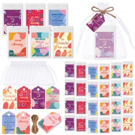 Frienda 24 Set Hand Sanitizer Spray Bulk Thank You Hand Sanitizer Travel Size with Appreciation Cards Gift Bags Pocket Spray Gifts for Women Teacher Employees Summer Holiday Back to School(White)