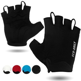 Eco-daily Cycling Gloves Half Finger Men Women, Summer Bicycle Gloves Short with Padded Breathable Cycling Gloves for Mountain Bike and Road Bike (S, Black