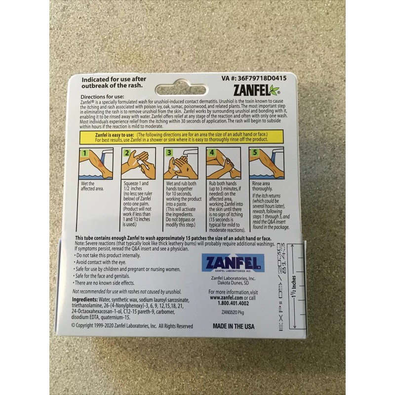 Zanfel Unique Dual-Action Formula 30 Seconds 1 oz Tube New