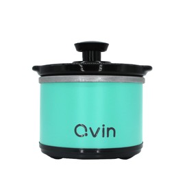 Mini Slow Cooker 0.65qt(20oz) warmer, fondue pot set,chocolate melting pot (stainless steel)… (blue)