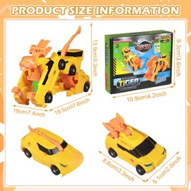 MACULPER Transforming Children's Car Toy Transfor-ming Toys for Collision Deformation Combined Robot from 6 7 8 9 Years (Yellow)
