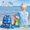 WAWSAM Shark Drawstring Backpack for Kids - Gym DrawString Bag