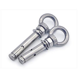 2PCS Long Eye Bolt with Ring Lifreer 304 Stainless Steel Wall Expansion Anchor Bolts M8 x 70 mm Masonry Concrete Screws