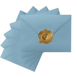 50 Pack A7 Colorful 5x7 Envelopes V Flap Invitation Envelopes for 5x7 Cards, Birthday, Weddings, Graduations, Greeting Cards, Baby Shower 5.24 x 7.24 Inches (Dusty-Blue)