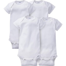 Gerber Baby Boys' 4-Pack Short Sleeve Onesies Bodysuits (White/Short Sleeves, 6-9 Months)