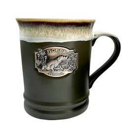 Americaware Florida 3D Medallion 18 oz Reactive Glaze Mug, Brown