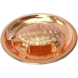 BUYERS POINT Feng Shui Copper Plate & Tortoise/Turtle Lucky, Best Wishes, Vastu Living Positivity, Wealth, Good Health,Good Luck & Longevity, for Home, Office Decor Gift Items. Set of 1, ASI0059009