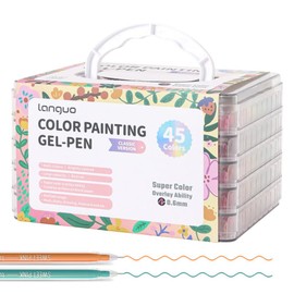 Yolaka Gel Pens with Fine Point 0.6mm, 45 Colors Drawing Pencils for Adult Coloring Books Smooth Writing Pen Set for Journaling, Landscapes, Lettering