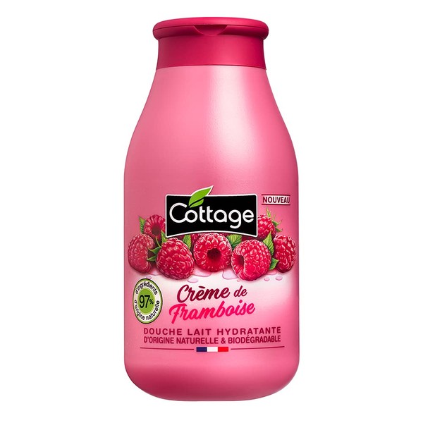Cottage Moisturising Shower Milk – Raspberry Cream – 97% Natural Ingredients – Made in France 250 ml