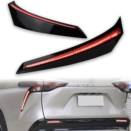 GEEGEETOP Red Lens Rear Fog Bumper LED Brake Tail Sequential Flash Singal Lights Lamp 3 in 1 Replacement Compatible with 2021 2022 Toyota Sienna LE XLE XSE Limited