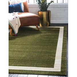 Unique Loom Del Mar Collection Area Rug-Transitional Inspired with Modern Contemporary Design, 5' 0 x 8' 0 Rectangular, Green/Olive