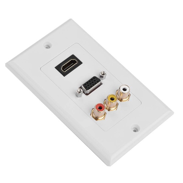 Multimedia Wall Plates Socket Panel, 3-in-1 Composite HDMI VGA Ports