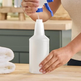 Glownary Unlabeled Plastic Spray Bottles, 24 oz, Clear with Measurement Guides, 12/Case