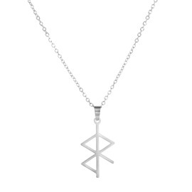 UNIFT Viking Peace Runes Necklace For Men Women Stainless Steel Viking Vegvísir Love And Peace Rune Pendant Necklace Norse Viking Pagan Jewelry (silver 1)