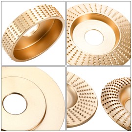 Hedume Set of 5 Wood Carving Disc for 4" or 4 1/2" Angle Grinder with 7/8" Arbor, Grinding Wheel Shaping Disc for Wood Cutting, Grinding Shaping Sculpting Disc for Wood