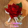 Latious Rose Wedding Boutonniere White Groom Flower Buttonholes for Men