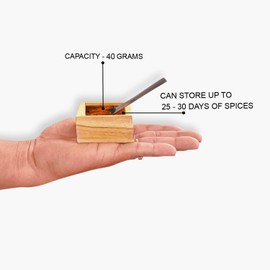 ExclusiveLane 'Medley of Masalas' Indian Spice Box with Spoon (12 Removable Container, Each Container : 1.8 oz, Teak Wood) | Masala Dabba Spice Storage Container Rack Wooden Spice Box for Gift