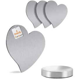 Marzoon 4 Magnetic Tablecloth Weights Made of Stainless Steel, Tablecloth Holder with Magnet, Silver (Heart) - Practical Tablecloth Weights for Garden and Indoor Use