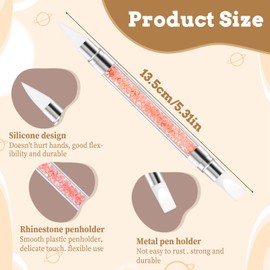 8 Pcs Nail Art Sculpture Pen, Dual Tipped Silicone Nail Tools, Silicone Head Acrylic Handle Nail Art Brushes, Rhinestone Nail Polish Carving Pen, Nail Art Tools for Home Salon(5 Colors)
