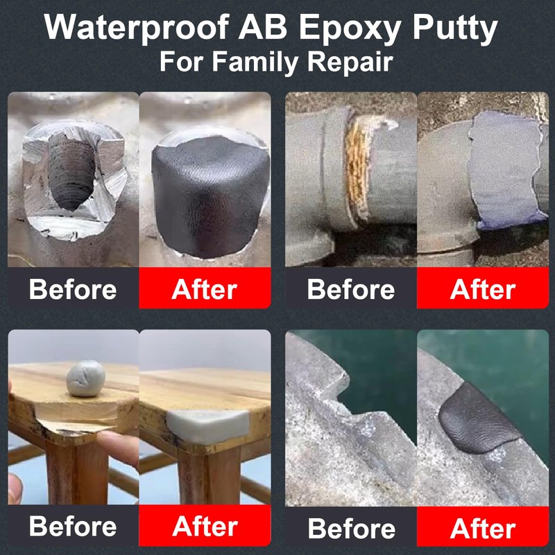 Grey Metal Epoxy Putty for Repair, 2 Part 16Oz Wood
