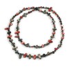Avalaya Long Shell Nugget and Ash Grey Faceted Glass Bead