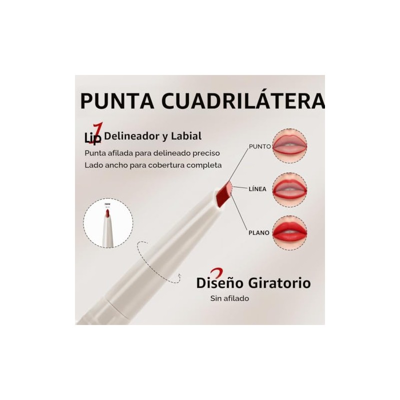 Erinde Delineador de Labios Mate, a Prueba de Manchas, #01