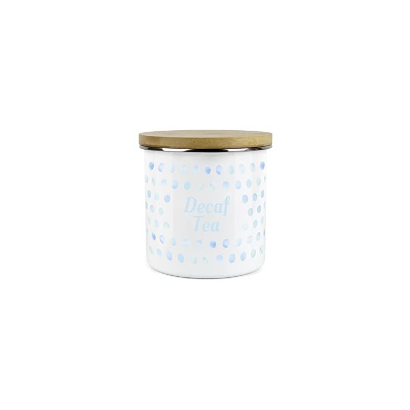 Purely Home Aqua Polka Dots Spots Decaf Tea Canister -
