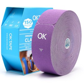 OK TAPE Kinesiology Tape Pre Cut Strips, Breathable Latex Free Athletic Tape Roll for Muscle, 2in×10in/PCS,150 PCS