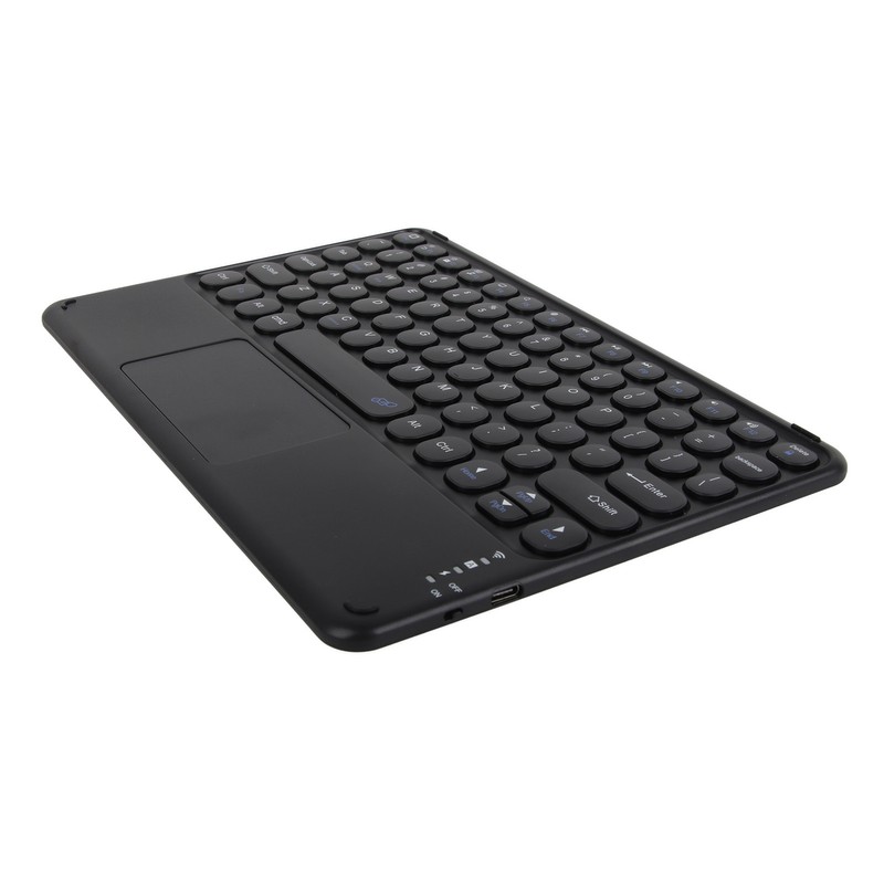 Wireless Keyboard 10in Round Keycap Touchpad Function Portable Widening Enlarging