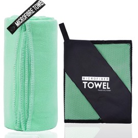 ZIUDBOC Microfiber Travel Towel, Soft Lightweight Quick Dry Towel, Super Absorbent Compact Travel & Sports & Beach Towels for Camping, Backpack, Gym, Swimming, Yoga, Hiking (M:20"×40" -MintColor)