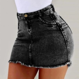 For Women Mid-Rise jeans skirt