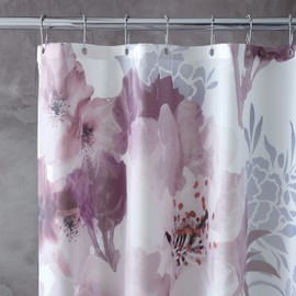 Catherine Lansfield Dramatic Floral 180x180cm Shower Curtain Blush Pink
