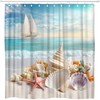 ZFMRZF Beach Shower Curtain, Coastal Ocean Scene with Seashells, Starfish,