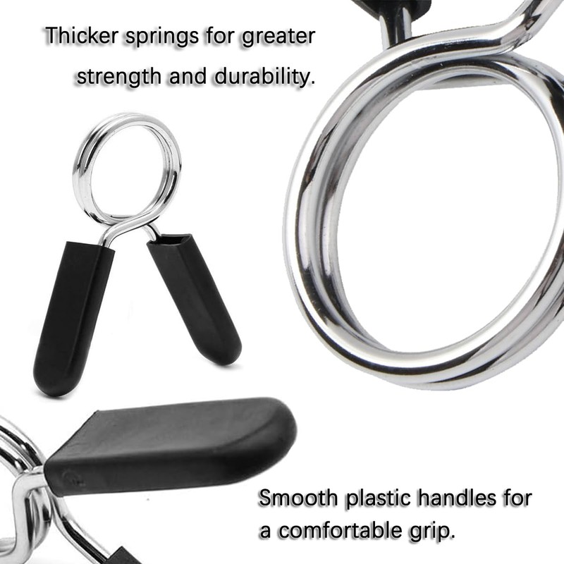 DHinkyoung 6 Pcs Spring Collar Clips, Dumbbell Barbell Clamps, Exercise