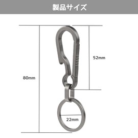 KALOLINNA Titanium Keychains, Set of 2, Carabiner Hook, Lightweight, Small, Metal Fittings, Key Ring Included, Rustproof, Durable, Stylish, Easy Key, Key Chain Holder, Bag Accessories, For Cars, Home,