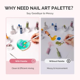 MelodySusie 1PC Heart Shape Resin Nail Art Palette, Professional Color Mixing Board for Gel Polish, Acrylics, Pigment Blending, Salon and DIY Makeup Artist Tool, Green