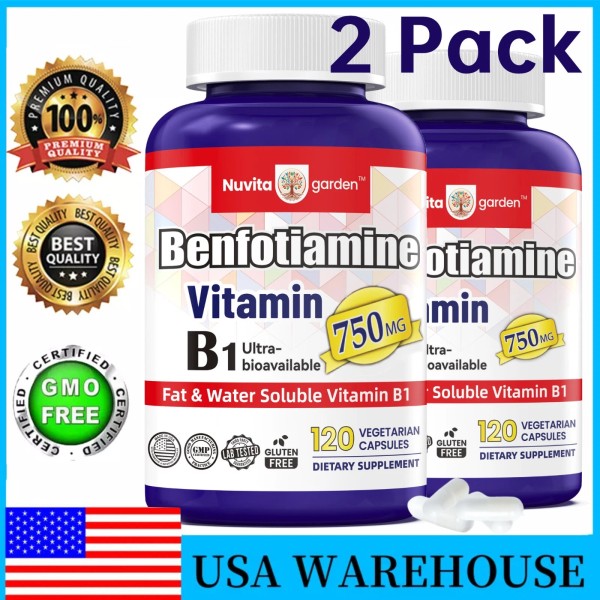 NuvitaGarden Mega Benfotiamine 750mg Healthy Metabolism, Ultra-bioavail