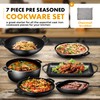 Pre Seasoned Cast Iron 7 Piece Bundle Gift Set, Double