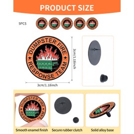 5 Pack Dumpster Fire Response Team Enamel Pins Set
