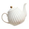 Alipis Ceramic Teapot Elegant White Tea Pot for Home Use