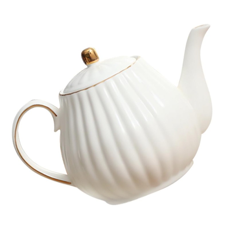 Alipis Ceramic Teapot Elegant White Tea Pot for Home Use