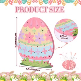 SiliFine Easter Wooden Table Decor Candy Dish Cute Lollipop Holder Wood Lollipop Display Holder Spring Table Centerpieces Signs Easter Party Decorations Supplies(Egg)