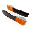 Front Indicator Orange Indicator Lights + Long Bezels Black Set