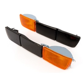 Front Indicator Orange Indicator Lights + Long Bezels Black Set Left and Right Registration Free