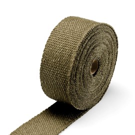 JDMBESTBOY Titanium Exhaust Pipe Insulation Thermal Heat Wrap 2" x 50' Car Motorcycle Header Protection Fiberglass Heat Shield 6X Stainless Ties